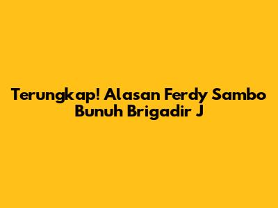 Terungkap! Alasan Ferdy Sambo Bunuh Brigadir J