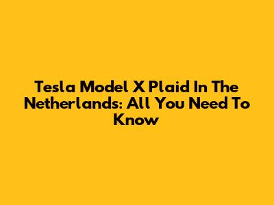 Tesla Model X Plaid In The Netherlands: All You Need To Know
