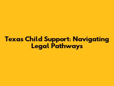 Texas Child Support: Navigating Legal Pathways