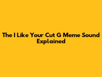 The "I Like Your Cut G" Meme Sound Explained