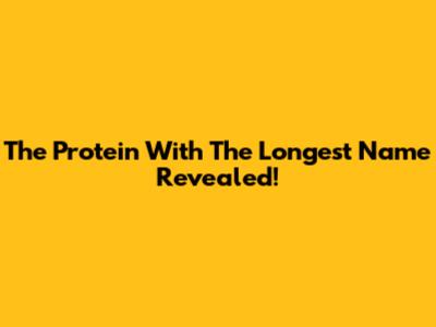 The Protein With The Longest Name Revealed!