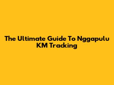 The Ultimate Guide To Nggapulu KM Tracking