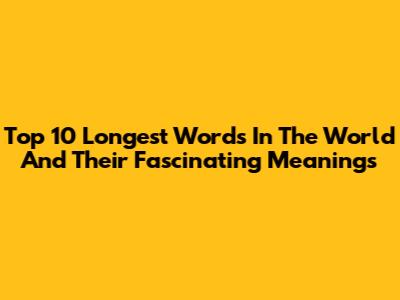 Top 10 Longest Words In The World And Their Fascinating Meanings