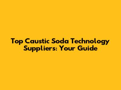 Top Caustic Soda Technology Suppliers: Your Guide