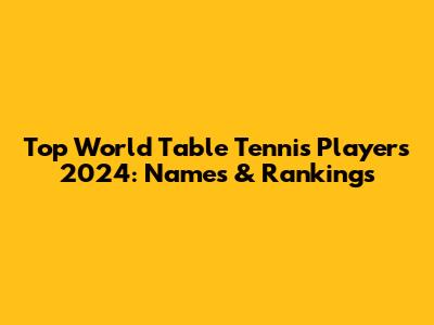 Top World Table Tennis Players 2024: Names & Rankings