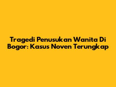 Tragedi Penusukan Wanita Di Bogor: Kasus Noven Terungkap