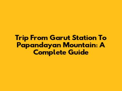 Trip From Garut Station To Papandayan Mountain: A Complete Guide