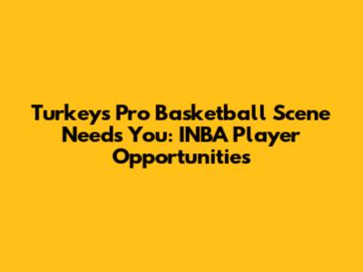 Turkey's Pro Basketball Scene Needs You: INBA Player Opportunities