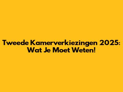 Tweede Kamerverkiezingen 2025: Wat Je Moet Weten!