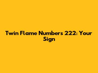 Twin Flame Numbers 222: Your Sign