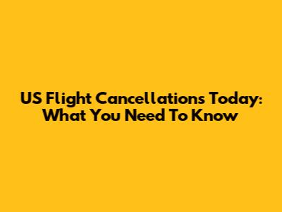US Flight Cancellations Today: What You Need To Know