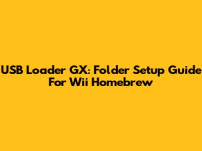 USB Loader GX: Folder Setup Guide For Wii Homebrew