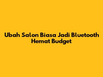 Ubah Salon Biasa Jadi Bluetooth Hemat Budget
