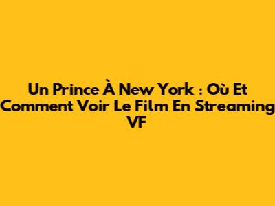 Un Prince À New York : Où Et Comment Voir Le Film En Streaming VF