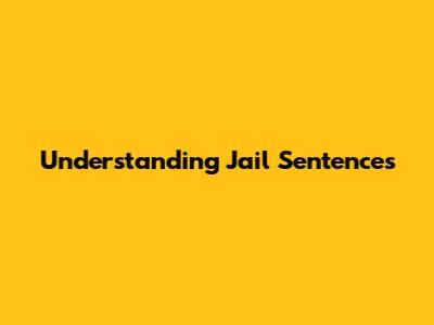 Understanding Jail Sentences