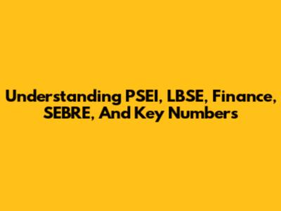 Understanding PSEI, LBSE, Finance, SEBRE, And Key Numbers