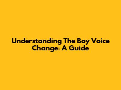 Understanding The Boy Voice Change: A Guide
