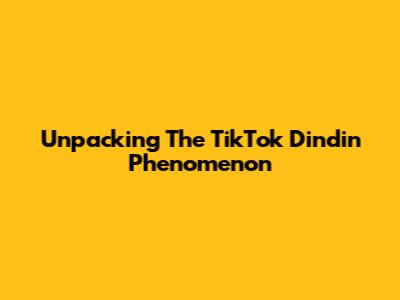 Unpacking The TikTok Dindin Phenomenon