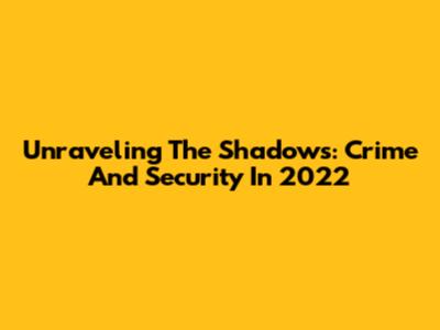 Unraveling The Shadows: Crime And Security In 2022
