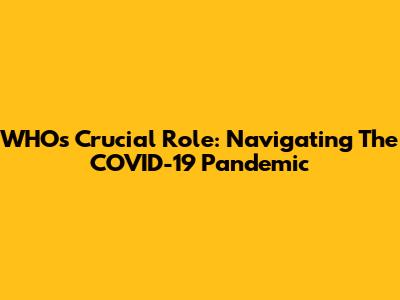 WHO's Crucial Role: Navigating The COVID-19 Pandemic