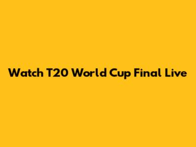 Watch T20 World Cup Final Live