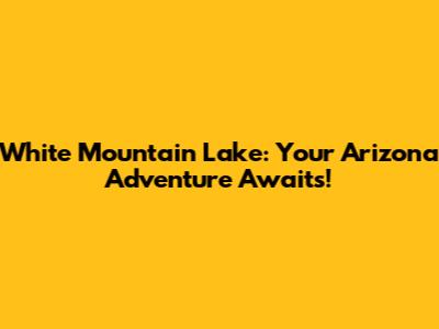 White Mountain Lake: Your Arizona Adventure Awaits!