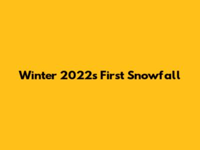 Winter 2022's First Snowfall