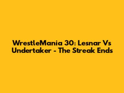 WrestleMania 30: Lesnar Vs Undertaker - The Streak Ends