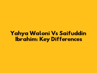 Yahya Waloni Vs Saifuddin Ibrahim: Key Differences