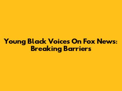 Young Black Voices On Fox News: Breaking Barriers