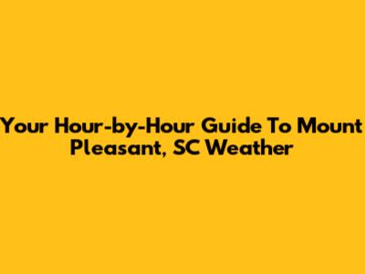 Your Hour-by-Hour Guide To Mount Pleasant, SC Weather
