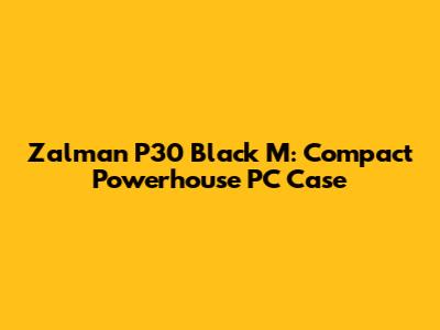Zalman P30 Black M: Compact Powerhouse PC Case
