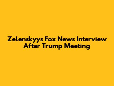 Zelenskyy's Fox News Interview After Trump Meeting