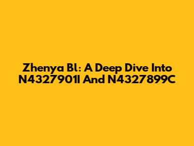 Zhenya Bl: A Deep Dive Into N4327901I And N4327899C