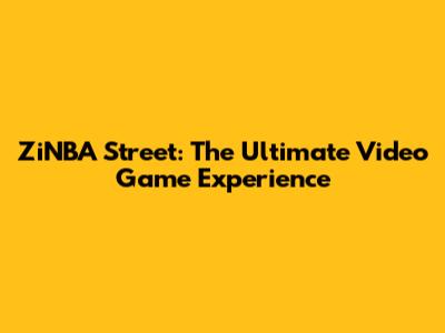 ZiNBA Street: The Ultimate Video Game Experience