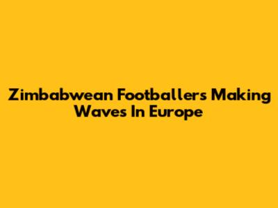 Zimbabwean Footballers Making Waves In Europe